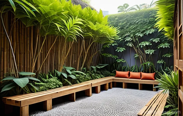 조경 프로젝트에서의 지속가능한 예산 관리 - **Prompt:** A serene and eco-friendly Vietnamese garden path, featuring natural, local materials. Th...