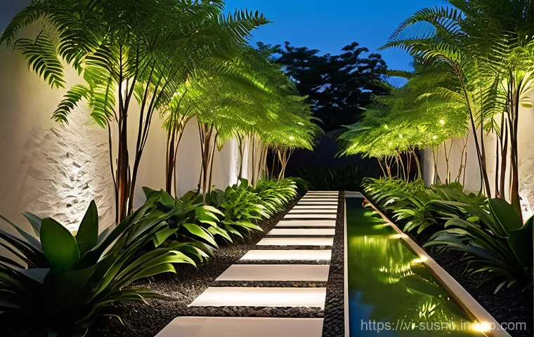조경 프로젝트에서의 지속가능한 예산 관리 - **Prompt:** A serene and eco-friendly Vietnamese garden path, featuring natural, local materials. Th...