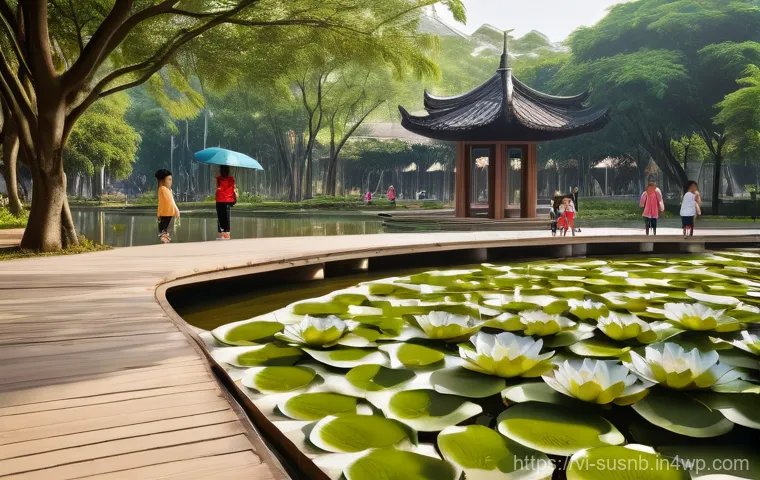 지속가능한 조경 관리 교육 프로그램 - **Prompt 2: "Sustainable Landscape Workshop in a Vietnamese Nursery"**
    A group of Vietnamese stu...