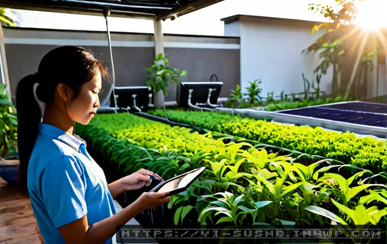 Home 30 지속 가능한 조경 관리에 필요한 기술 - Photorealistic sustainable garden management in a modern Vietnamese home courtyard, a Vietnamese lan...
